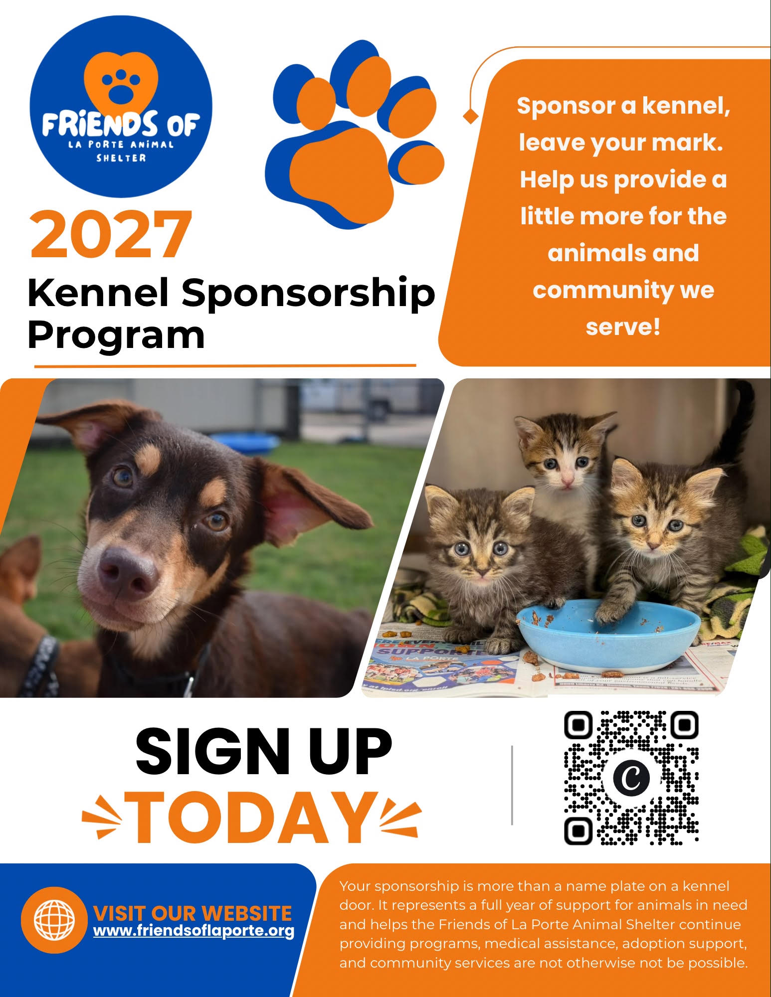 2027 Kennel Sponsorship Program flyer